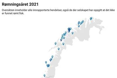 Se oversikten – her ble det meldt om rømningshendelser i fjor