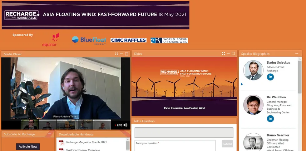Pierre-Antoine Tetard of BlueFloat addresses the roundtable.