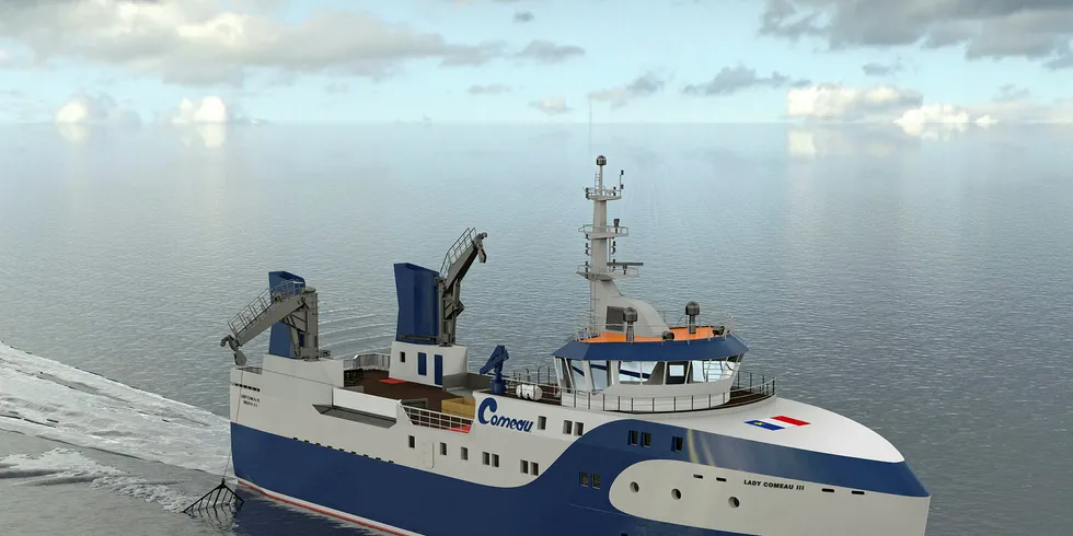 On the way: A new scallop vessel for Canada's Comeau Seafoods is being built in Spain.