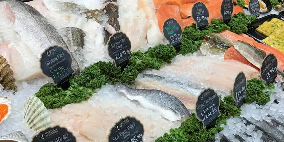 A Keenan Seafood fresh fish counter.