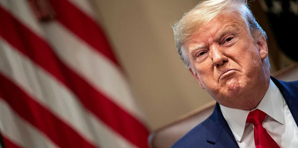 US President Donald Trump said Sept. 22 that protestors have found a new weapon in their fight: tuna cans.