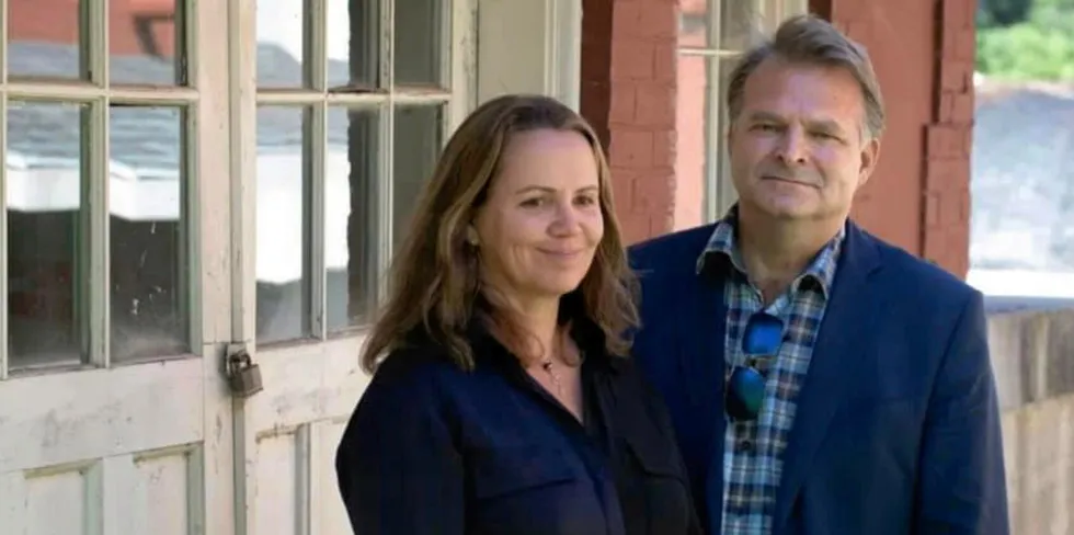 Erik Heim and Marianne Naess. Heim was the founder of land-based salmon and kingfish company Nordic Aquafarms.