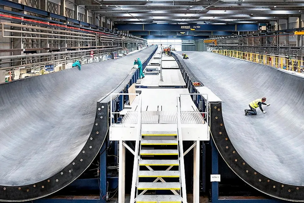 Blade moulds for Vestas' giant V236 offshore wind turbine.