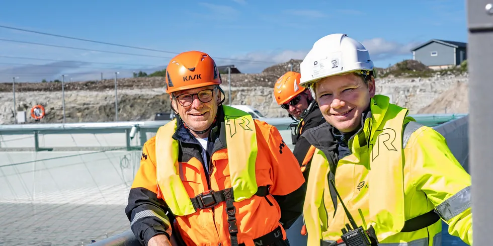 Roger Mosand, chairman of Andfjord Salmon, and Martin Rasmussen, CEO. "Our main goal for the first batch of fish was to reach the 'right' buyers, not to maximize the average price," said Rasmussen