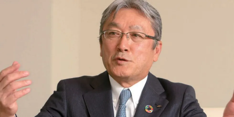 The joint venture, established under the name Atland Company, will be 51 percent owned by Mitsubishi and 49 percent by Maruha Nichiro, whose CEO, Masaru Ikemi, is seen here.