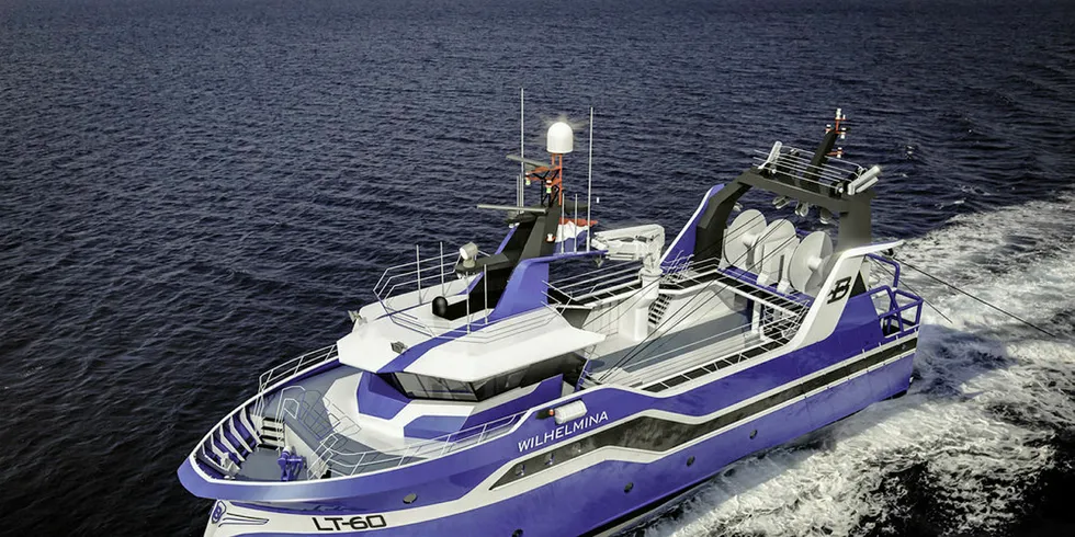 Twin-rig fly shooting fishing trawler for brothers Rense and Johannes de Boer.