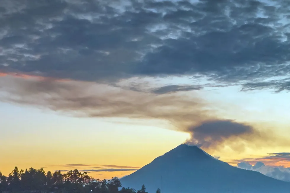 Sumatra: the Mount Sinabung volcano in the north of the island.
