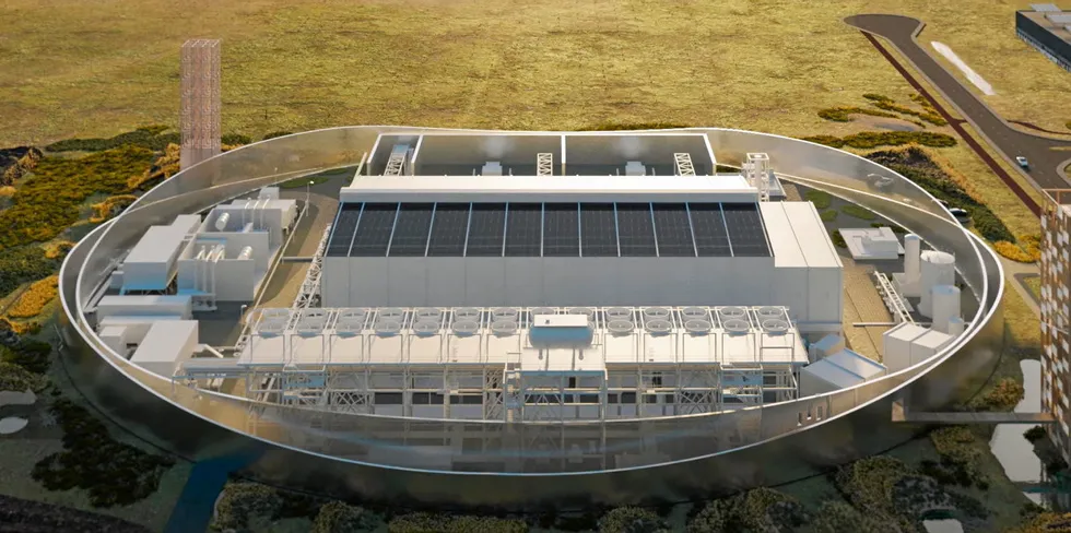 A rendering of the Holland Hydrogen 1 project at the Port of Rotterdam.