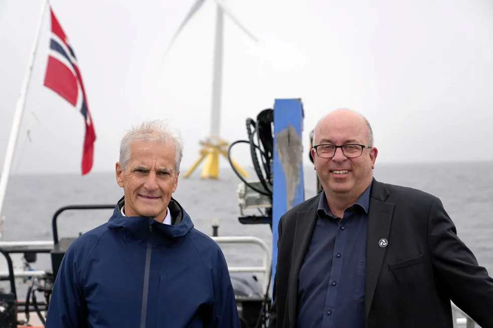 Norwegian prime minister Jonas Store and METCetnre head Arvid Nesse.