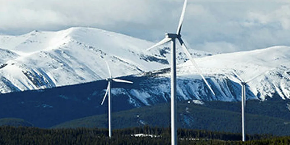 A Pattern Energy wind farm in British Columbia.
