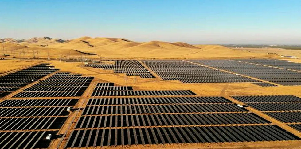 Early CGI of the now-under-construction 400MW Eland PV project north of Los Angeles, California