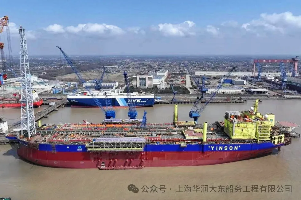 The Agogo FPSO being converted at HRDD in Shanghai, China.
