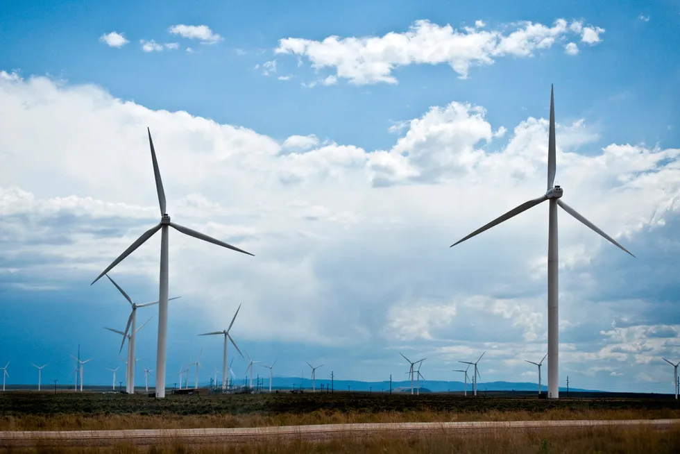 Wind turbines in the US state of Wyoming, where the incident took place.