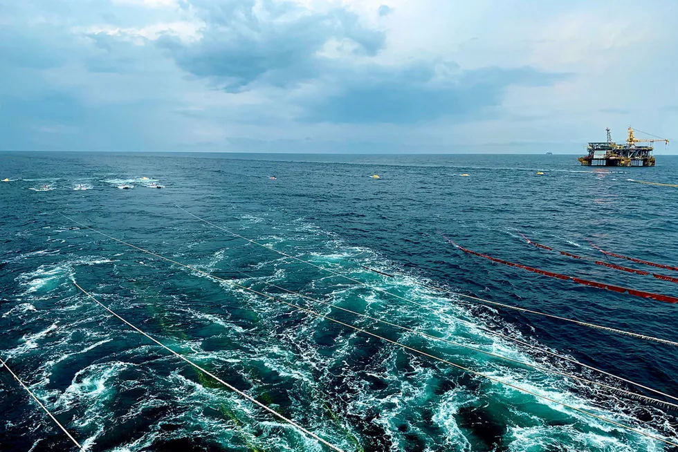 . Seismic operations in the vicinity of the Oveng-Okume complex in Equatorial Guinea.