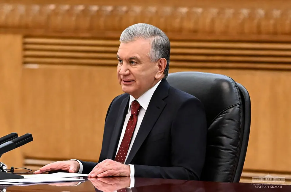 Uzbekistan President Shavkat Mirziyoyev.