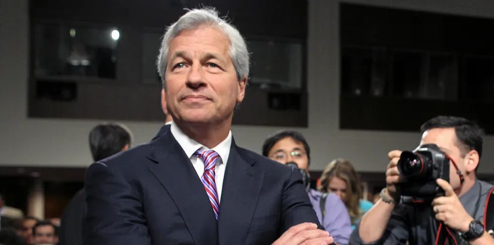 JP Morgan Chase CEO Jamie Dimon at a US Senate hearing.
