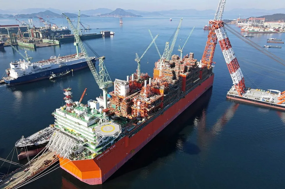 Previous delivery: the Coral Sul FLNG facility at Samsung Heavy Industries' yard