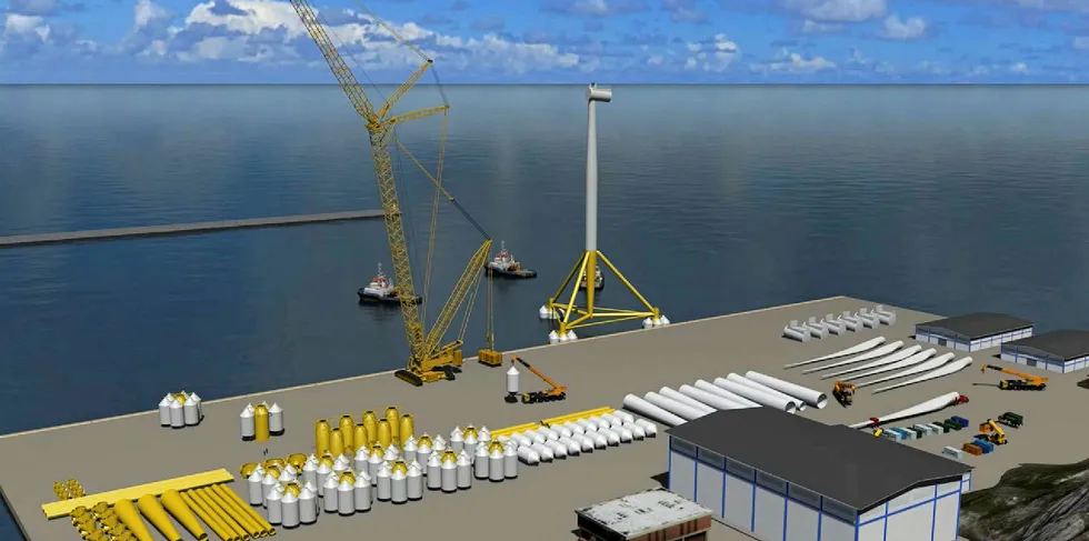 CGI of Stiesdal Offshore Technologies' TetraSpar floating wind turbine design