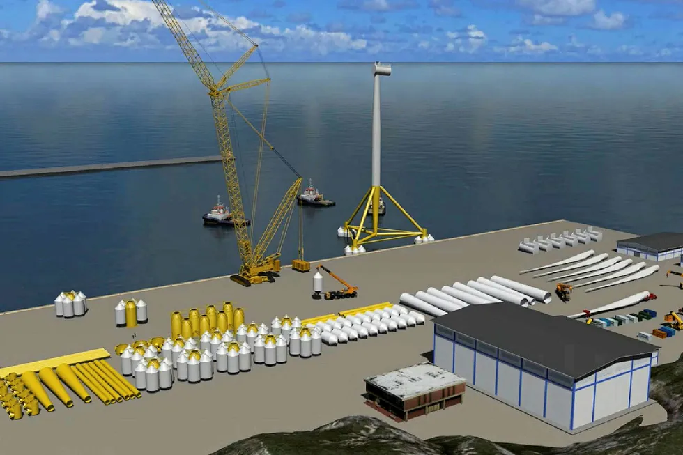 CGI of Stiesdal Offshore Technologies' TetraSpar floating wind turbine design