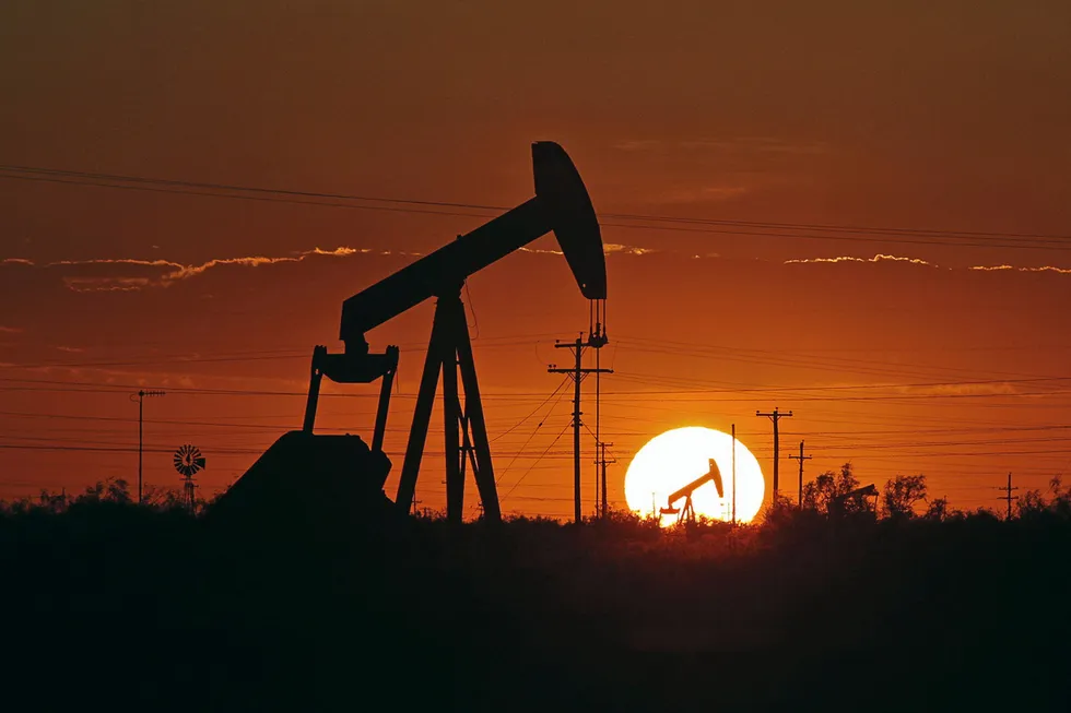 A pump jack at an oilfield in the Permian basin in Texas.