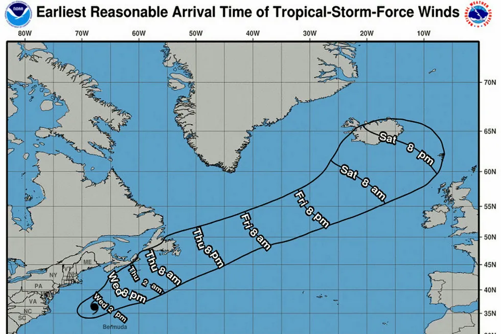 On the move: Hurricane Chris