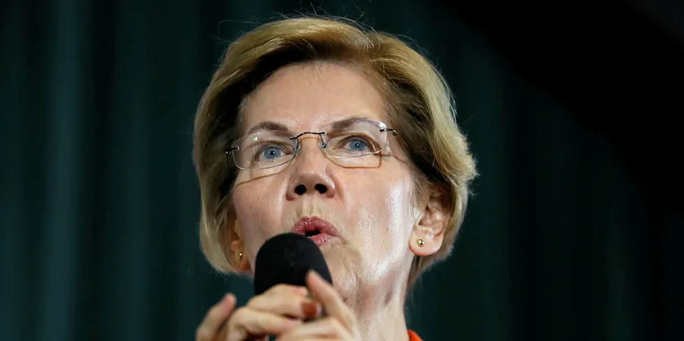 Democratic presidential candidate Sen. Elizabeth Warren, D-Mass., speaks during a town hall meeting at Grinnell College, Monday, Nov. 4, 2019, in Grinnell, Iowa. (AP Photo/Charlie Neibergall)