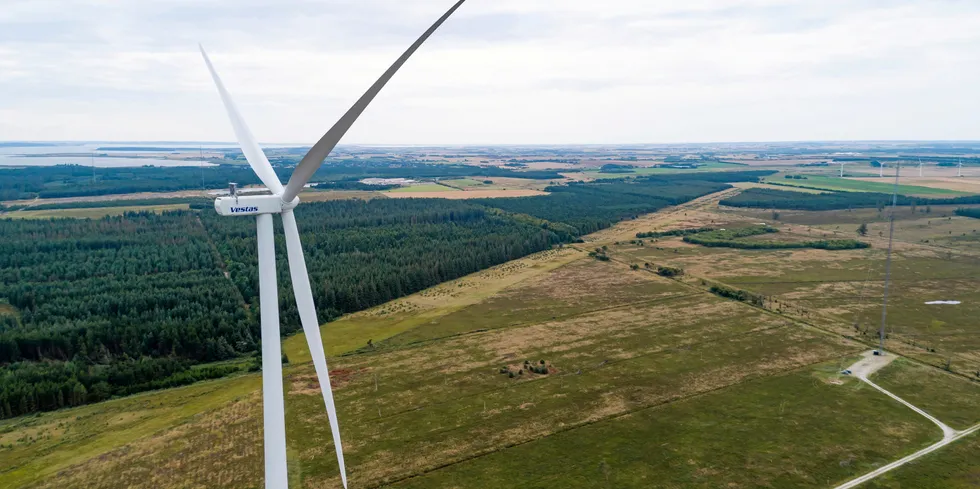 Prototype of the V155.3.3MW turbine at the Østerild test centre in western Denmark
