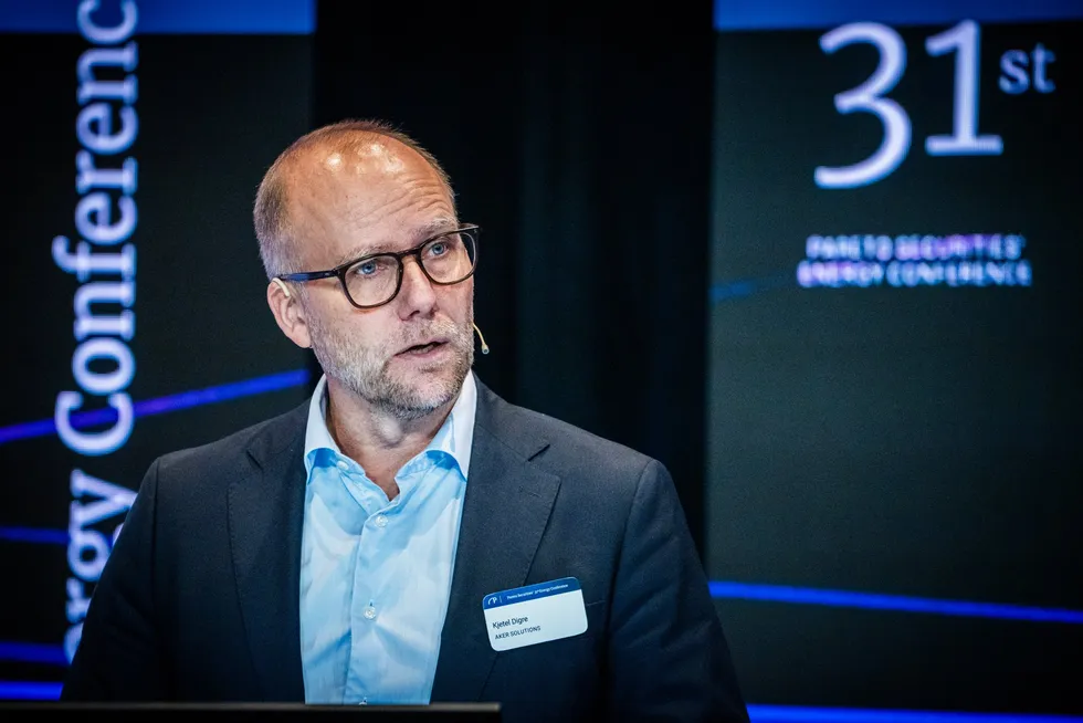 Aker Solutions chief executive, Kjetel Digre, at Pareto Securities' 2024 annual energy conference.