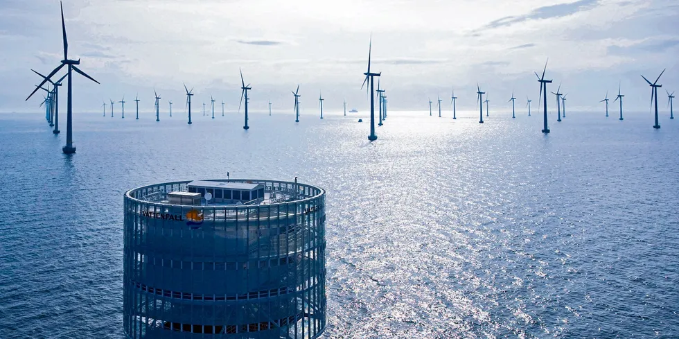 Sweden's Lillgrund offshore wind farm, operated by Vattenfall