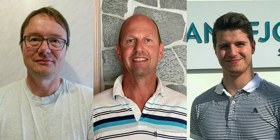 Three newly hired operators: From left, Svein Hansen, Kjell Nilsen and Petter Kristiansen.