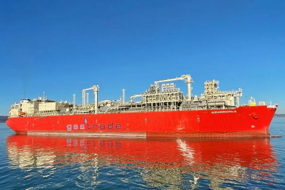 A floating storage and regasification vessel that serves th Alexandroupolis LNG project in Greece.