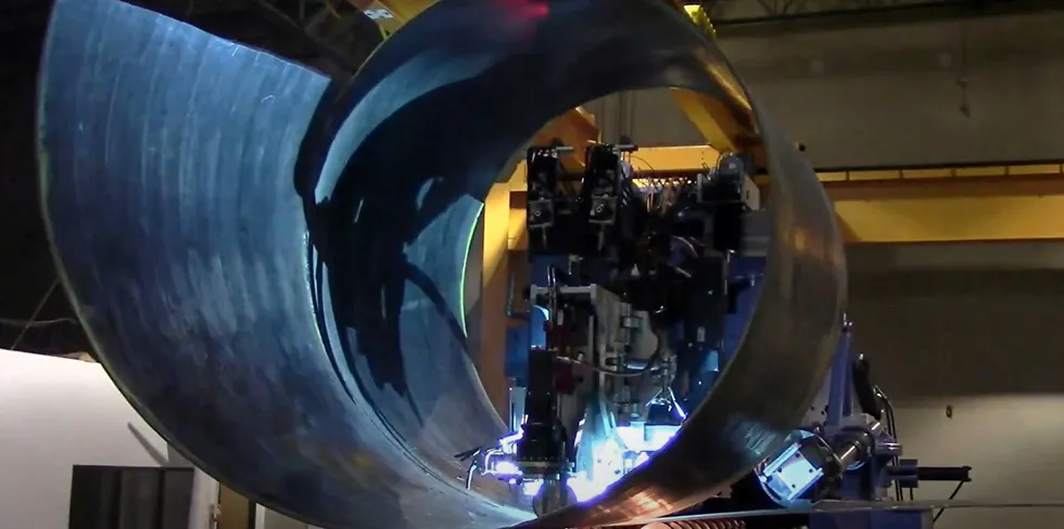 Keystone spiral welded wind turbine towers.