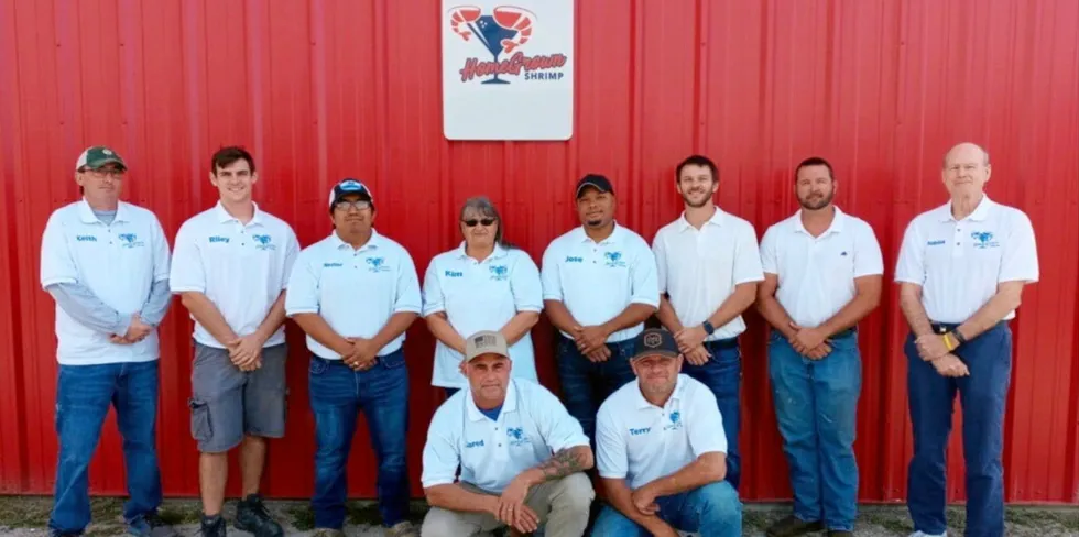 The Homegrown Shrimp team with CEO Robins McIntosh far right.