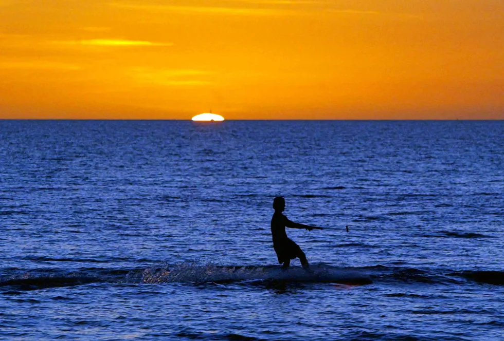 On stream: a water skier at Mindil Beach in Darwin. Players are eyeing up Australia’s Northern Territory for a green hydrogen development