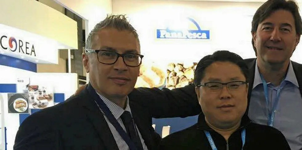 Panapesca CEO Fabrizio Paesini (left) says his group is ready to continue its growth despite the coronavirus headwinds in the Italian seafood market.