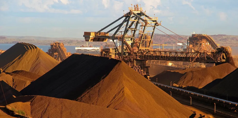 Rio Tinto Iron Ore Parker Point pier in Western Australia's Pilbara region.