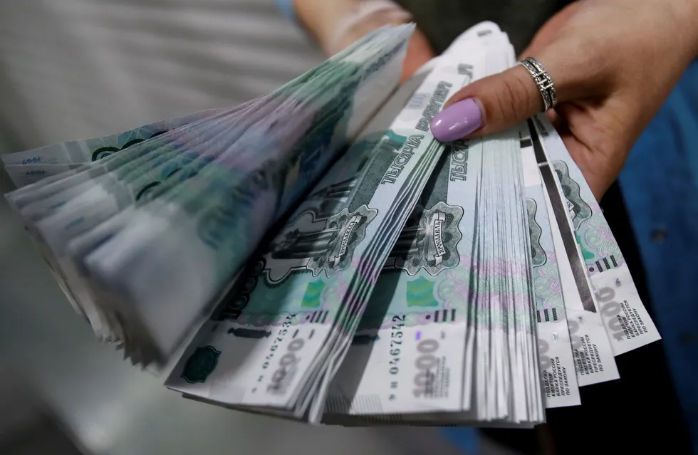 Currency slump: the Russian rouble this year has lost almost 50% of its value against the US dollar