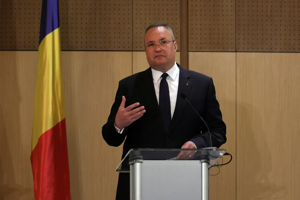 Assurances: Romania's Prime Minister Nicolae Ciuca speaks during a recent press conference in the Bulgaria's capital of Sofia