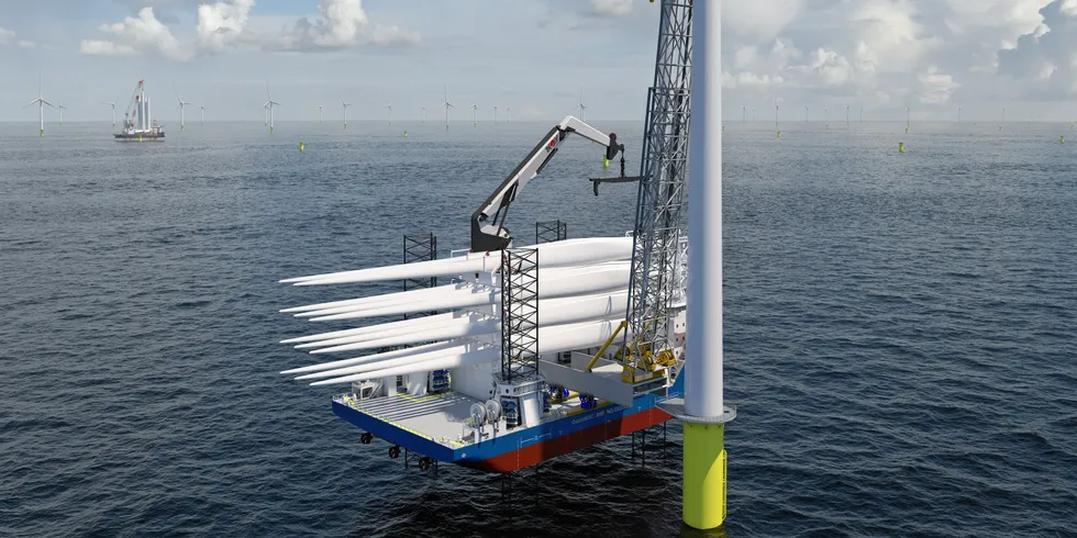 CGI of GustoMSC-NOV Sjohest blade installation technology