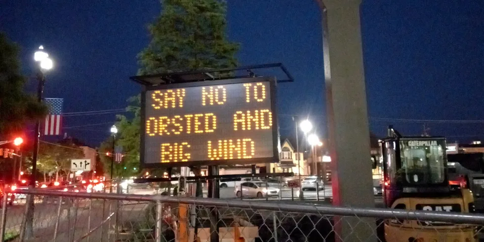 A protest sign in New Jersey