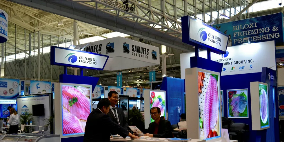 Baiyang's booth at the China Fisheries & Seafood Show.