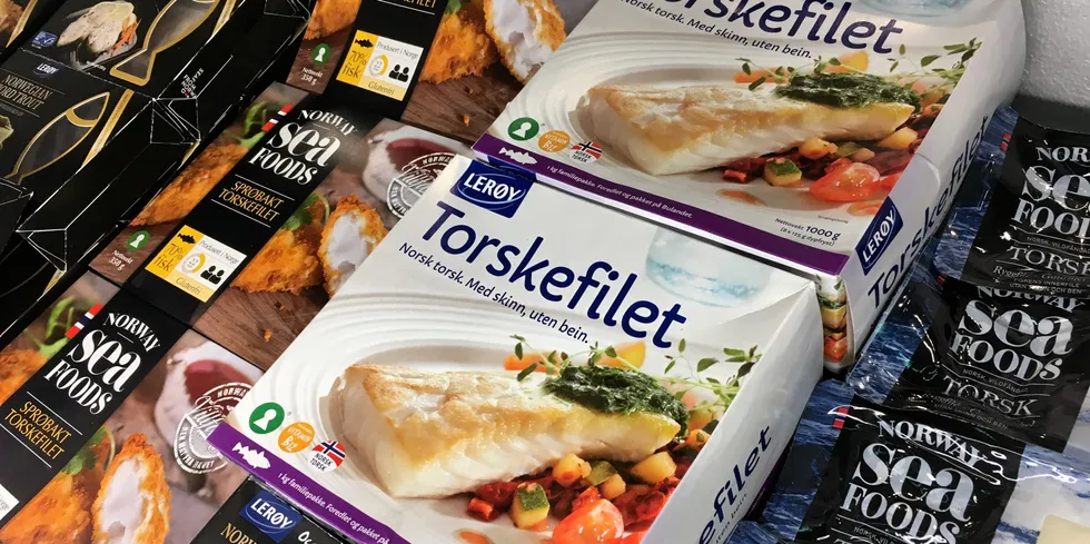 Leroy Seafood's frozen cod and whitefish products. The re-certification for Norway's offshore cod fishery has been delayed over an objection by the WWF.