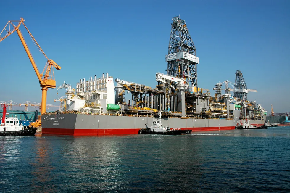Wanted: there is growing demand for drillships such as Transocean’s Deepwater Proteus (front) and Deepwater Thalassa (rear).