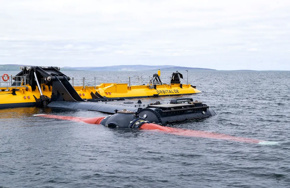 Tidal energy: Orbital Marine Power's O2 tidal-energy turbine can also deliver power to green hydrogen electrolysers on shore