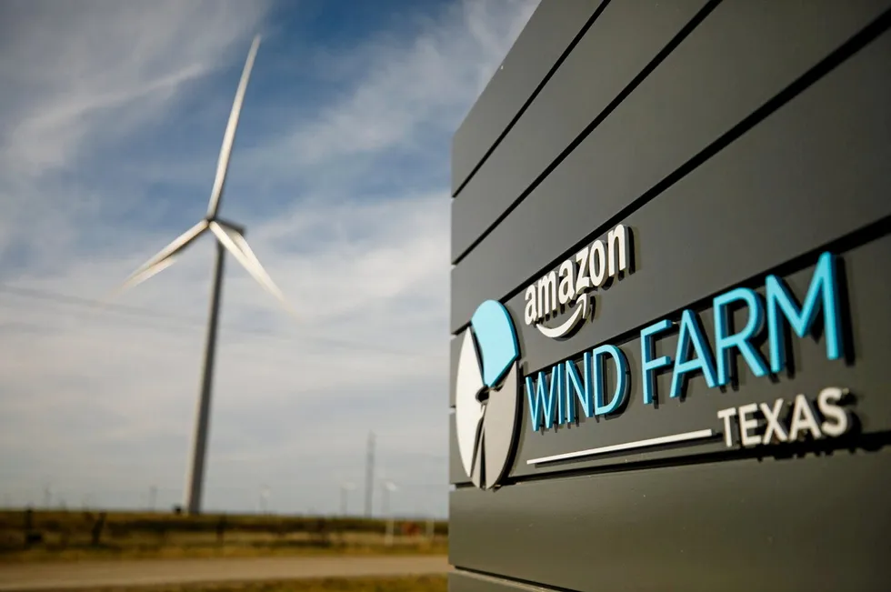 An Amazon wind farm in Texas.