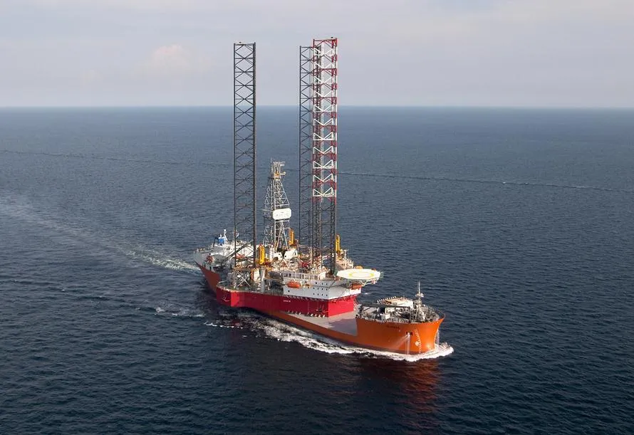 Wildcat: the Karamah-1 well is being drilled using the jack-up Aban 7