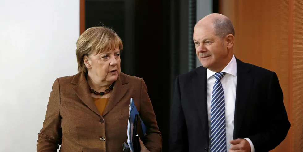 German Chancellor Angela Merkel and Finance Minister Olaf Scholz