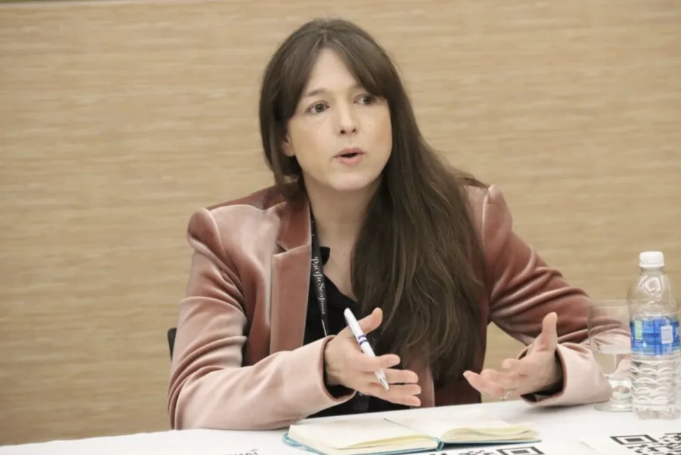 Sarah Hussey at The Consumer Goods Forum’s Sustainable Supply Chain Initiative at Seafood Expo North America.
