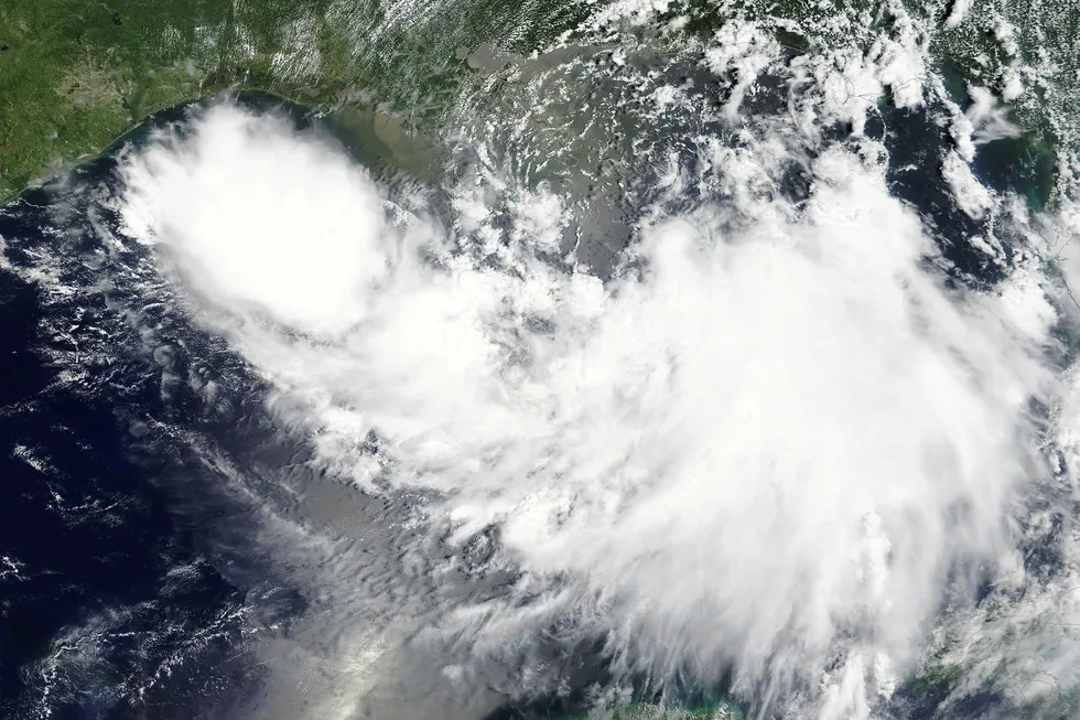 Tropical Storm Barry: in the US Gulf of Mexico approaching the coast of Louisiana