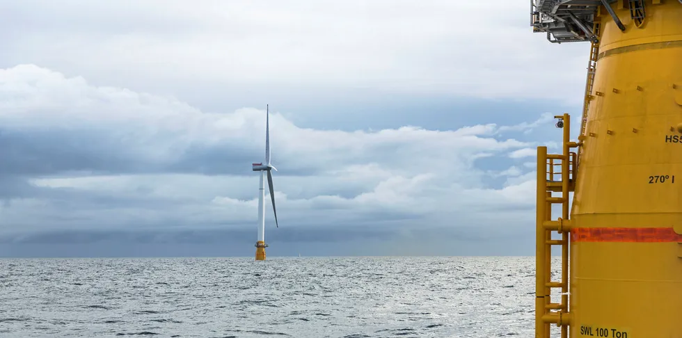 Hywind Scotland floating wind array in the UK North Sea